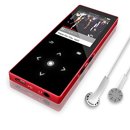 8GB MP3 Player with Bluetooth 4.0, Dansrueus Lossless HiFi Sound Audio Music Player with FM Radio/ Recorder, Metal Shell Touch Button (Expandable SD Card up to 64GB)
