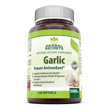 Herbal Secrets Garlic 5000mg 120 Softgels