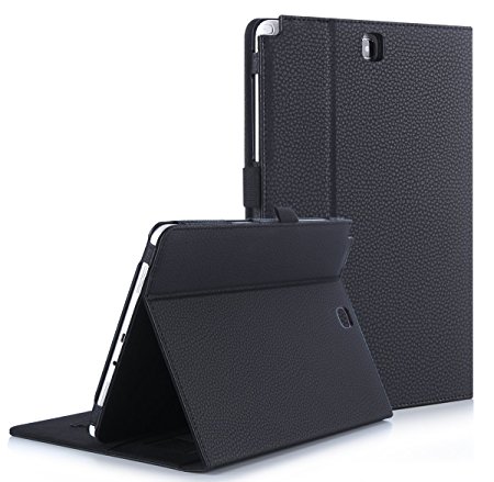 Samsung Galaxy Tab A 9.7 inch (P550) Case Cover, FYY Premium Leather Case Stand Cover with Card Slots, Pocket, Elastic Hand Strap and Stylus Holder for Samsung Galaxy Tab A 9.7 inch (P550) Black