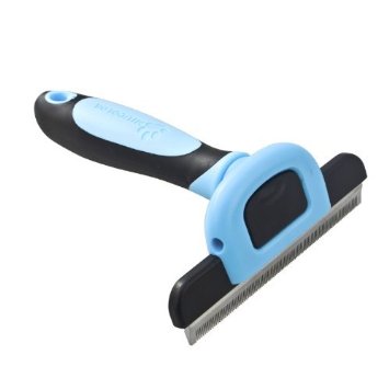 MIU COLOR® Pet Deshedding Tool& Grooming Tool for Small, Medium & Large Dogs   Cats, with Short Hair and Long Hair Dogs & Cats (Size: Large with 4-Inch Edge)-Blue