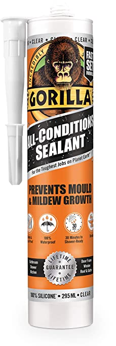 Gorilla All Conditions Sealant Silicone Clear 295ml