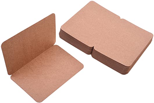 BCP Pack of 50, 4 x 6” Kraft Paper Foldable Blank Cards for DIY Greeting Card/Decoration (Brown)