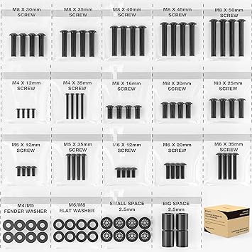 TV Mount Screws Universal TV Installation Hardware Kit Includes M4 M5 M6 M8 TV Sets Screws and Spacers for Samsung, Vizio, LG, TCL, Sony, Sharp, Philips, Panasonic & More Up to 100" HTA001