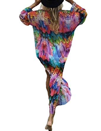 Bsubseach Womens Chiffon/Rayon Beach Blouses Kimono Cardigan Long Bikini Cover Up