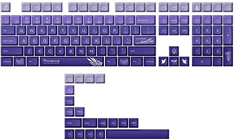 EPOMAKER AKKO Provence Lavender 127 Keys JDA Profile Dye Sublimation PBT Keycaps Set for Mechanical Keyboard, Compatible with MX Structure Switches AKKO Gateron Cherry Kailh Ajazz, ANSI Layout