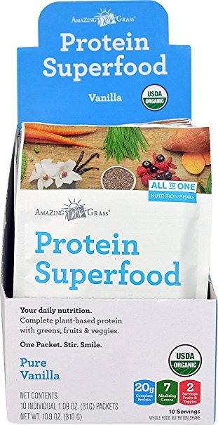 Amazing Grass Protein Superfood Pure Vanilla -- 10 Packets