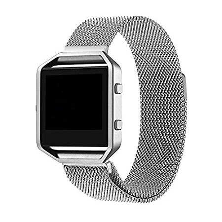 For Fitbit Blaze Band, Wearlizer Milanese Loop Watch Band Replacement With Metal Frame Stainless Steel Bracelet Strap for Fitbit Blaze