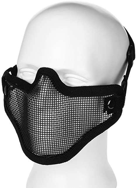 Flexzion Tactical Airsoft Mask Paintball Game Full Face Protection Skull Skeleton Safety Guard in Silver for Outdoor Activity Party Movie Props Fit Most Adult Men Women