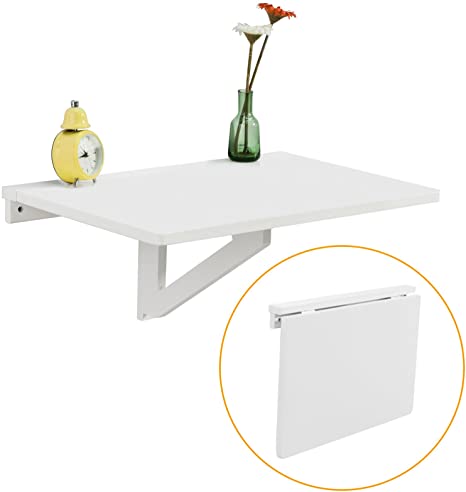 SoBuy FWT03-W,Folding Wall-mounted Drop-leaf Table Desk,Kitchen Dining Table Desk,Computer Desk,Children Table,White