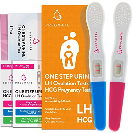 PREGMATE 8 Ovulation (LH) Plus 2 Pregnancy (HCG) Midstream Tests Sticks Strips Combo Predictor Kit Pack (8 LH   2 HCG)