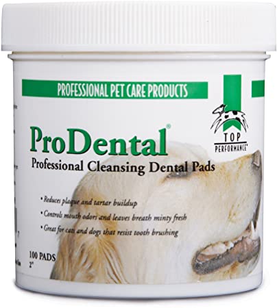 Top Performance TP6775 13 89 ProDental Cleansing Safe and Effective Pads for Cleaning Pets Teeth and Gums, 100-Pack