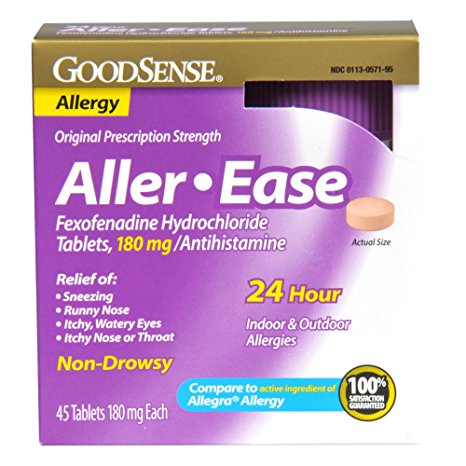 GoodSense Aller-Ease Fexofenadine Hydrochloride Tablets, 180 mg/Antihistamine, 45-count