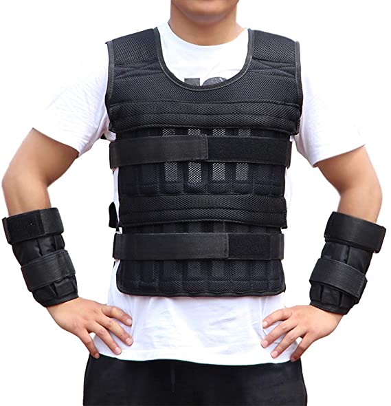 Sports Weighted Vest Adjustable Workout Equipment Weighted Sleeveless Garment for Fitness Running Training, No Weight