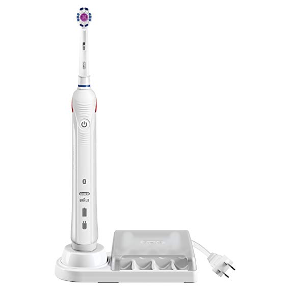 Oral-B Pro 3000 3D White Electric Power Rechargeable Battery Toothbrush and Bluetooth Connectivity with 3D White Refill Heads, Powered by Braun, ***BONUS: 3D White Radiant Mint Flavor Floss Picks***