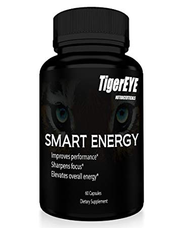 SMART ENERGY: Caffeine with L-Theanine for Powerful Energy, Focus, & Clarity- #1 Ranked Cognitive Performance Stack- Proven No Crash or Jitters-All Natural- Caffeine 100mg, L-Theanine 200mg