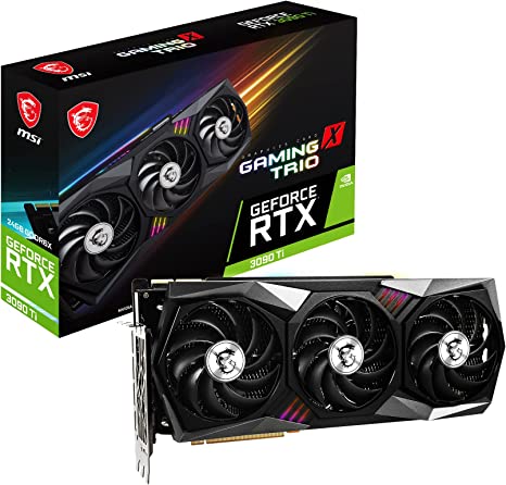 MSI GeForce RTX 3090 Ti GAMING TRIO 24G Gaming Graphics Card - 24GB GDDR6X, 1860 MHz, PCI Express Gen 4, 384-bit, 3x DP v 1.4a, HDMI 2.1 (Supports 4K & 8K HDR)