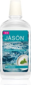 Jason Total Protection Sea Salt Mouth Rinse, Cool Mint, 16 oz. (Packaging May Vary)