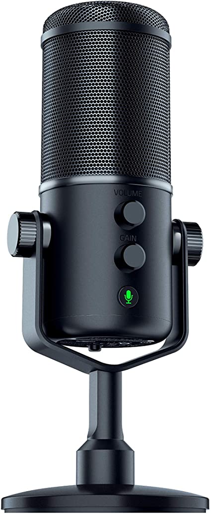 Razer Seiren Elite USB Streaming Microphone: Professional Grade High-Pass Filter - Built-in Shock Mount - Supercardiod Pick-Up Pattern - Anodized Aluminum - Classic Black