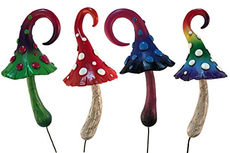 Magical Miniature Mushroom Collection - 4 fairy garden beautiful miniature mushrooms included. A Gnome- Fairy Garden Accessory