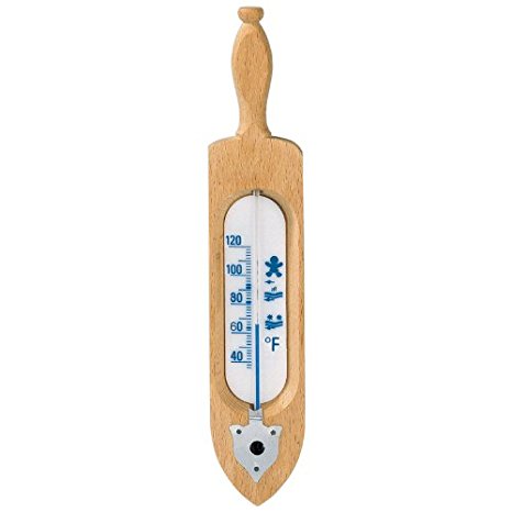 Floating Bath Spa Thermometer Beech Wood