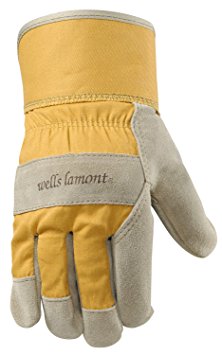 Wells Lamont Leather Work Gloves with Safety Cuff, Suede Cowhide Palm, Womens, Small (4113S)