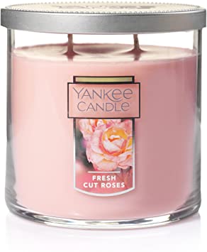 Yankee Candle Medium 2-Wick Tumbler Candle, Fresh Cut Roses