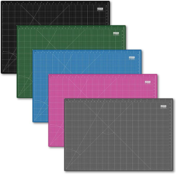 PVC A1 Cutting Mat - A1 5 Layers PVC (36L x 24W Inch) (900 x 600 mm), Colorful Self Healing Cutting Mat Craft Fabric Quilting Sewing Scrapbooking One Sided Art Project (Set of 1) UESTA (Green)