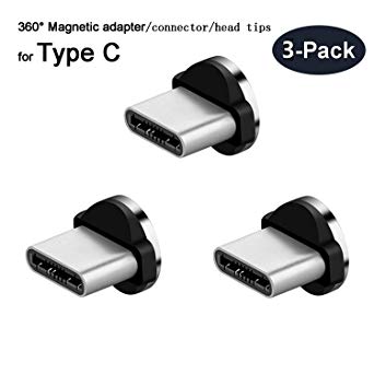 Magnetic Phone Cable Adapter Connector Tips Head for USB Type C All Phone Pad Tablet Devices. (TypeC Port connectors)