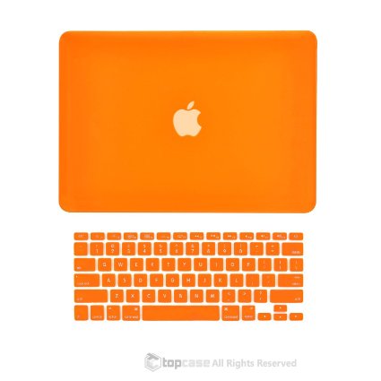 TopCase 2 in 1 Rubberized ORANGE Hard Case Cover and Keyboard Cover for Macbook Pro 13-inch 13" (A1278/with or without Thunderbolt) with TopCase Mouse Pad