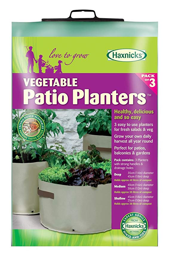 Tierra Garden 50-1030 Haxnicks Vegetable Patio Planter and Grow Bag, 3-Pack