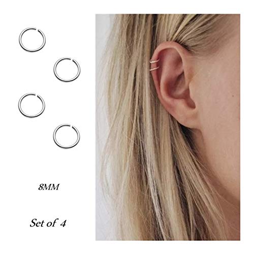 Hoop cartilage earring fake earrings nose rings septum nose ring stainless steel for women men girls