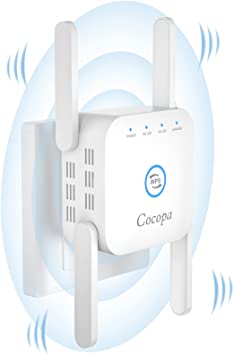 Cocopa WiFi Extender Signal Booster for Home, 1200Mbps Internet Booster Covers up to 5000sq.ft, 2.4 & 5GHz Dual Band WiFi Repeater with Ethernet Port Support Repeater/AP Mode
