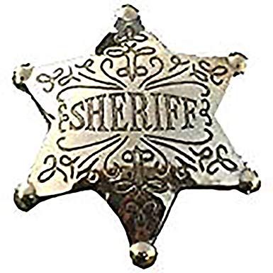 Costume Badge Ornate Brass Sheriff Old West Prop