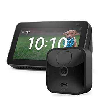 Echo Show 5 (2nd generation, Charcoal)   Blink Outdoor HD security camera (1-Camera System)