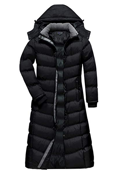 U2Wear Women's Water Resistance Puffer Winter Full Length Coat With Hood