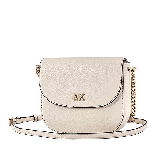 Michael Kors Mott Pebbled Leather Crossbody- LT Cream