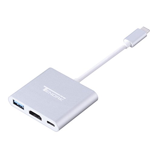 Tendak USB 3.1 Type-C to HDMI Adapter 4K   USB 3.0 HUB With USB-C Charging Port for New MacBook 12-Inch, ChromeBook Pixel 2015 Edition Laptop and other USB-C Laptop
