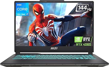 MSI Cyborg 15 Gaming Laptop, 15.6" 144Hz IPS FHD Display, 12th Gen Intel Core i7-12650H(10-core), NVIDIA GeForce RTX 4060, 16GB DDR5 RAM, 2TB SSD, WiFi 6, Backlit Keyboard, HDMI, Windows 11 Home