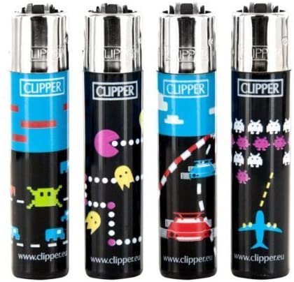 Bundle - 4 Items - Clipper Lighter Classic Video Games "Atari" Collection by Clipper