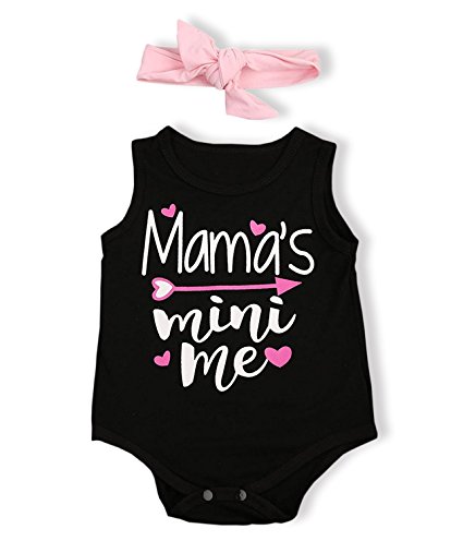 Doding Newborn Baby Girls Infant Sleeveless Rompers Jumpsuit Bodysuit Outfits Clothes with Headband