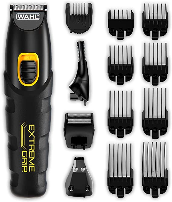 Wahl Beard Trimmer Men, Extreme Grip 7-in-1 Hair Trimmers for Men, Nose Hair Trimmer for Men, Stubble Trimmer, Male Grooming Set, Body Trimmer for Men, Washable Heads