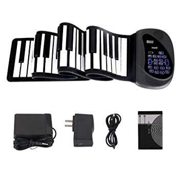 Portable Flexible Electronic 88-Key piano - ANDSF [2019 Upgraded Version ] double loudspeaker with Bluetooth microphone music keyboard piano built-in rechargeable battery for beginners gift