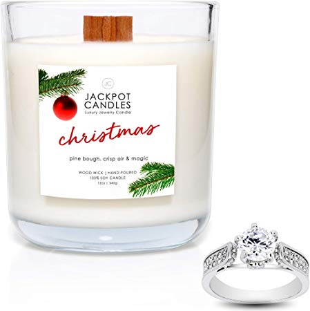 Jackpot Candles Christmas Candle with Ring Inside (Surprise Jewelry Valued at $15 to $5,000) Ring Size 9