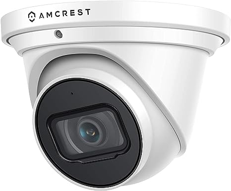 Amcrest 4K POE Camera AI Human/Vehicle Detection, UltraHD 8MP Outdoor Security Turret POE IP Camera, 3840x2160, Wide Angle, IP67 Weatherproof, MicroSD, Built in Mic, White (IP8M-T2669EW-AI)