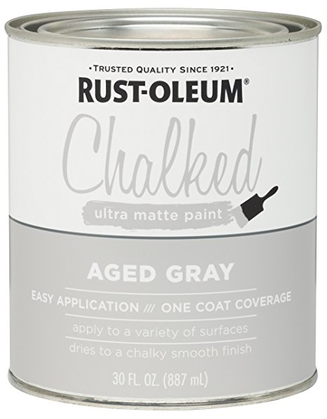 Rust-Oleum 285143 Ultra Matte Interior Chalked Paint 30 oz, Aged Gray