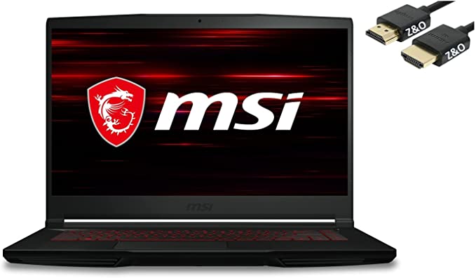 2021 Newest MSI GF63 Thin Gaming 15 Laptop, 15.6" FHD IPS Display, 10th Gen Intel i5-10300H (Beats i7-8750H), 16GB RAM, 256GB SSD, GeForce GTX 1650 4GB, Win10, HDMI Cable