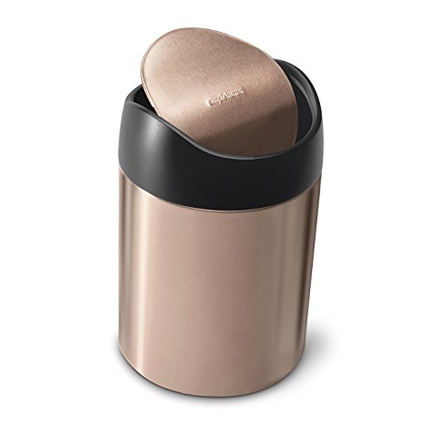 simplehuman 1.5L Countertop Trash Can, Rose Gold