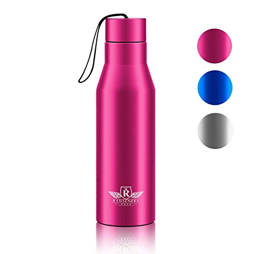 RANSENERS Sports Bottle, Travel Mug, Vacuum Insulated Stainless Steel Flask Hold Cold/Hot, Thermos Bottle for School, Office, Sport, Cycling, Fitness, Camping, Outdoor, Travel and more