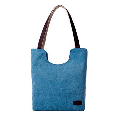 Hiigoo Simple Portable Bags Canvas Tote Bag Casual Shoulder Bag Bigger Handbag
