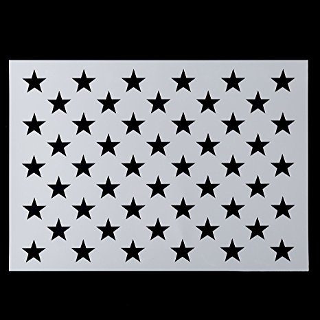 American Flag 50 Star Stencil for Painting on Wood, Paper, Fabric, Glass, and Wall Art